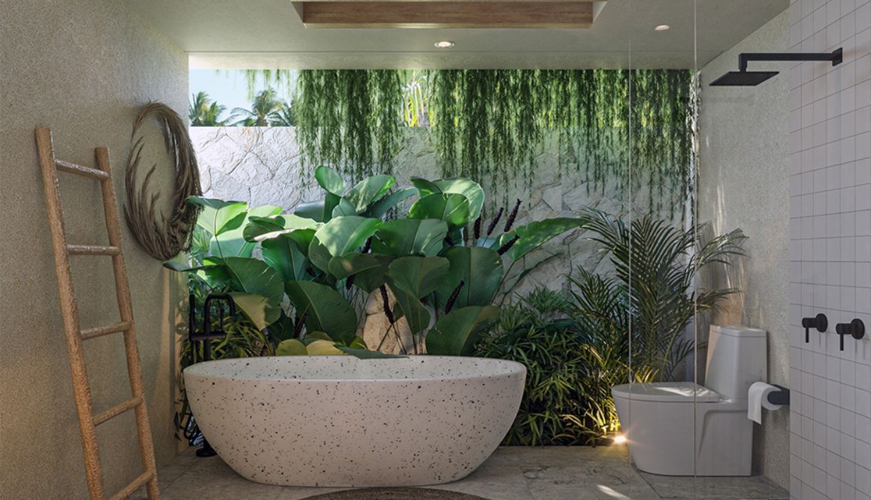 Ý tưởng Biophilic cho không gian nhà tắm