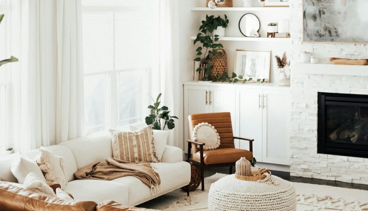 Nội thất vintage pha Boho