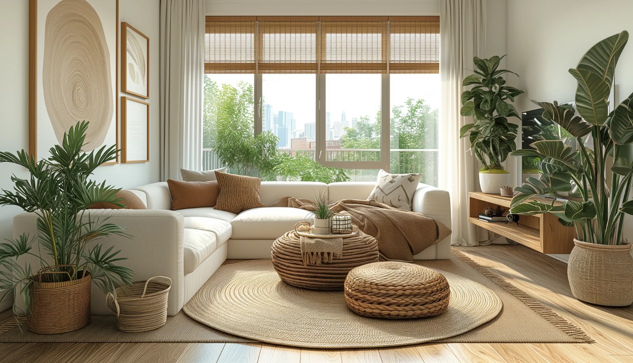 Vật liệu thiên nhiên trong nội thất Boho