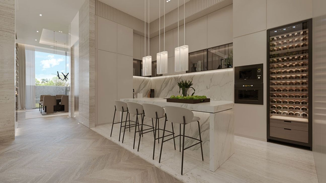 Tủ bếp laminate cho biệt thự