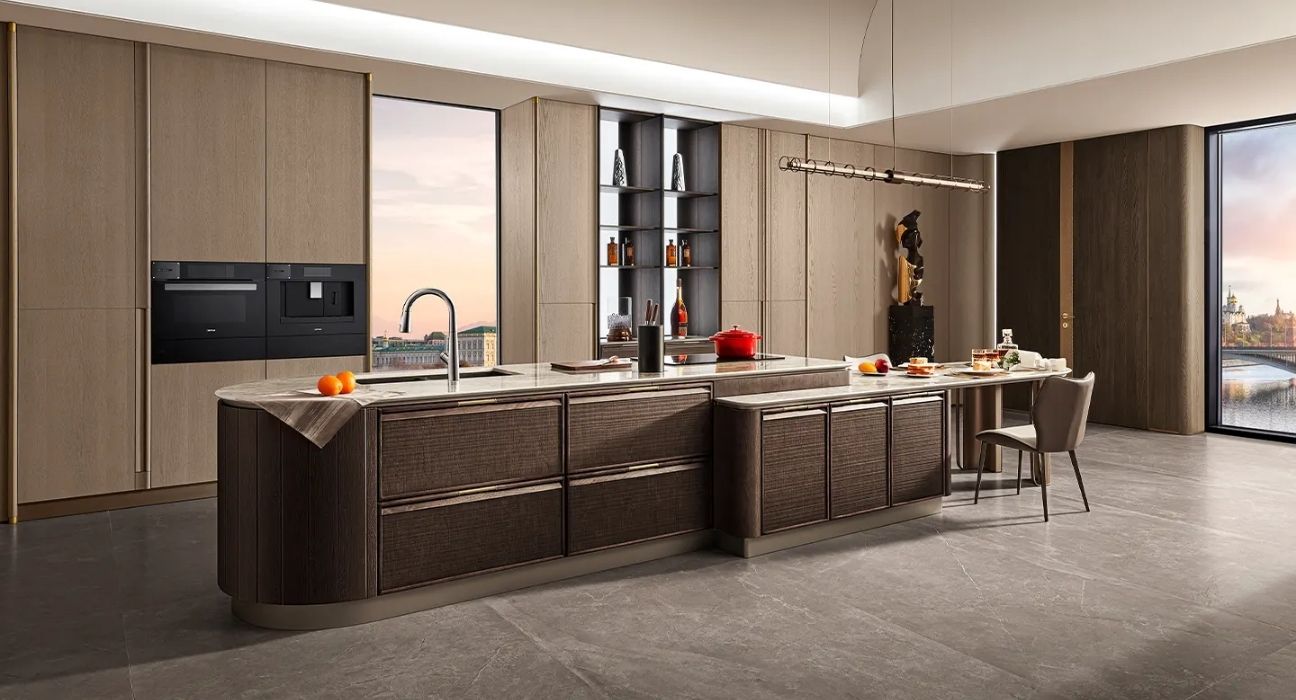 Tủ bếp gỗ Veneer đẹp