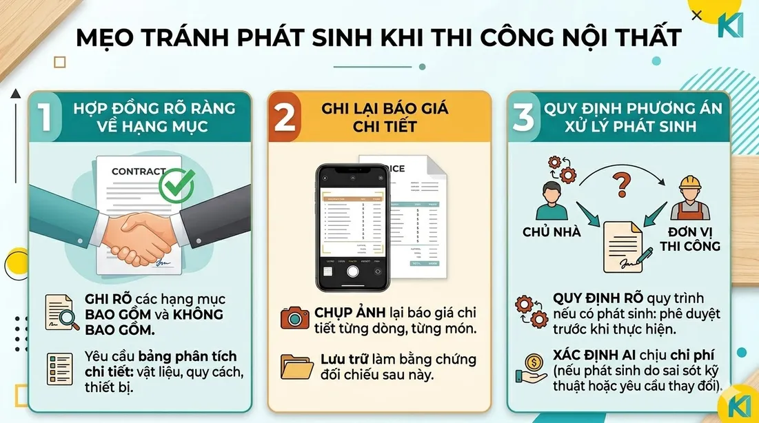 Mẹo tránh phát sinh chi phí khi thi công Mẹo tránh phát sinh chi phí khi thi công