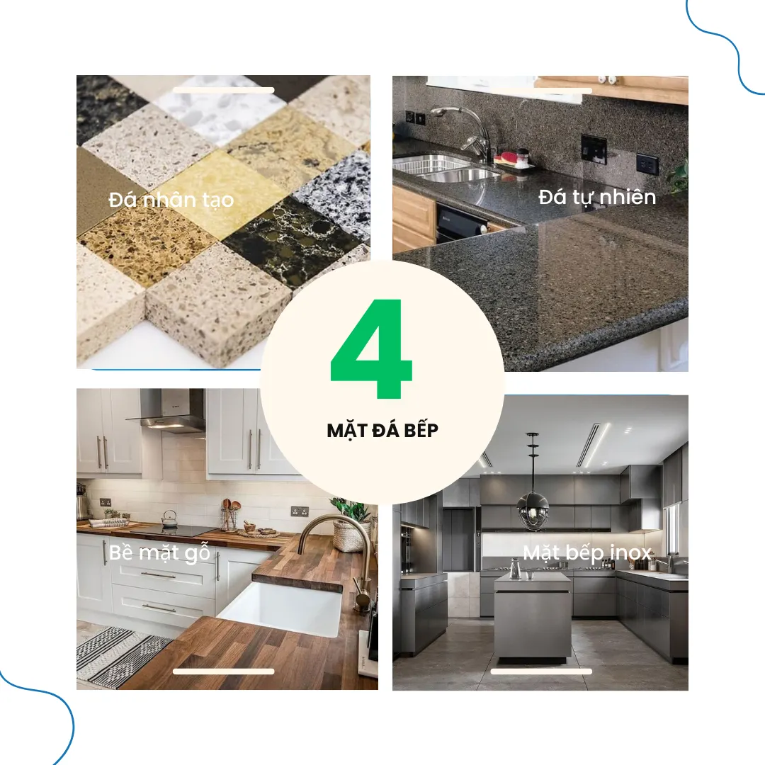 Vật liệu mặt bàn bếp Vật liệu mặt bàn bếp